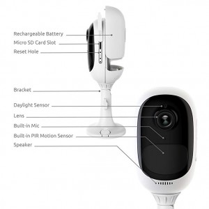 REOLINK Argus Pro Rechargeable Battery/Solar-Powered Outdoor Wireless Security Camera 1080p HD Wire-Free 2-Way Audio Night Vision Alarm Alert & PIR Motion Sensor w/Built-in SD Slot